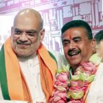 Kolkata, May 08 (ANI): Union Home Minister Amit Shah congratulates BJP leader Suvendu Adhikari after he is elected as the leader of the West Bengal BJP Legislative Party and set to be the new CM of the state, in Kolkata on Friday. (ANI Video Grab)