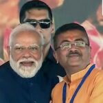 Kolkata, May 09 (ANI): West Bengal BJP Legislative Party leader Suvendu Adhikari with Prime Minister Narendra Modi after taking oath as the Chief Minister of West Bengal, in Kolkata on Saturday. (DD/ANI Video Grab)