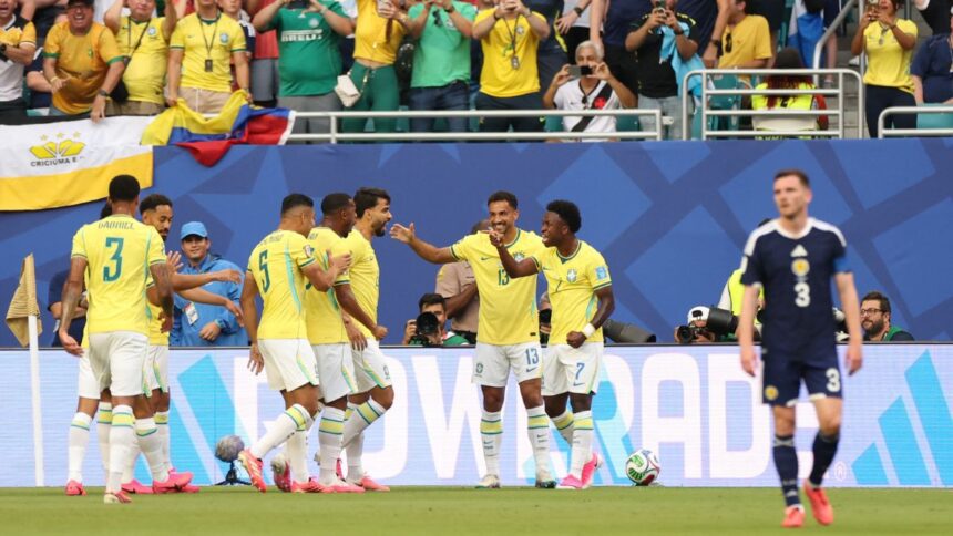 Vini Jr's brace help Brazil finish as Group C leaders, Morocco advances after dramatic 4-2 win