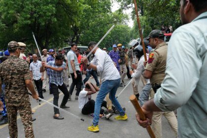 Photos: Police fire tear gas at India’s Cockroach movement supporters