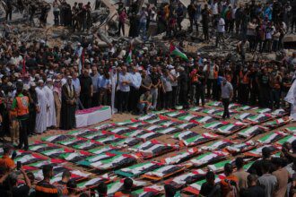 Photos: Thousands in Gaza City join mass funeral for 112 Palestinians