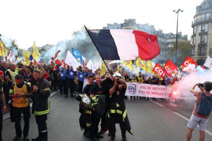 Photos: French students protest, public workers strike before budget cuts
