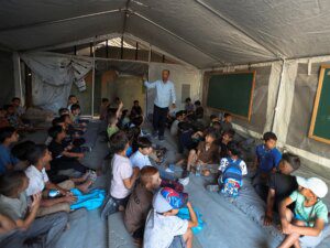 Photos: Gaza’s children return to class in tents and ruins