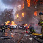 Photos: Russian drone strikes pound civilian targets across Kyiv