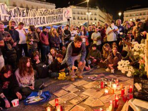 Photos: Protests erupt after 87-year-old evicted woman dies in Madrid